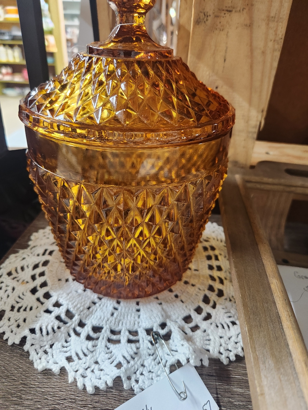 Amber Indiana Glass Ice Bucket